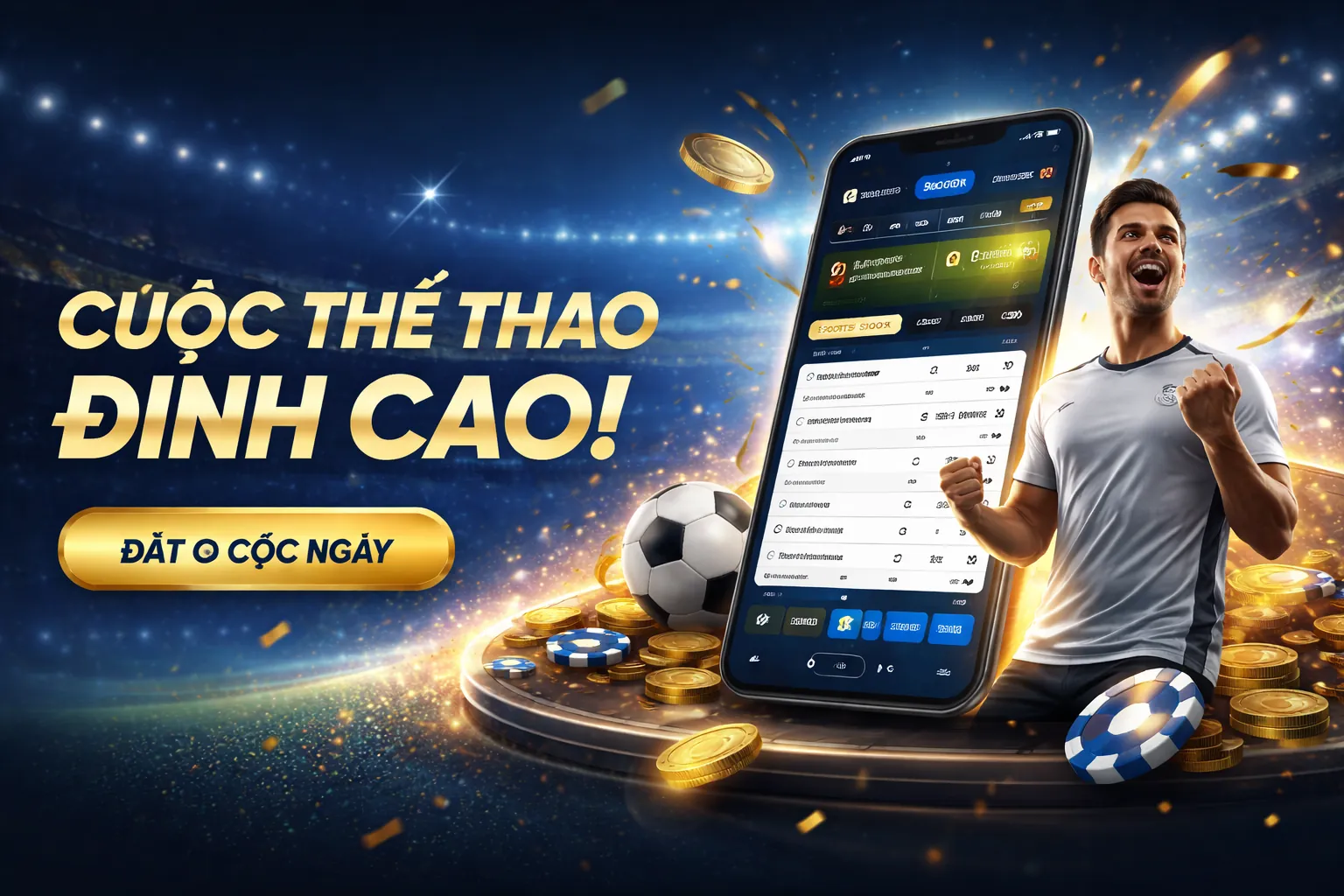 Sân vận động bóng đá với khán giả hò reo, biểu tượng của cá cược thể thao ca no ho